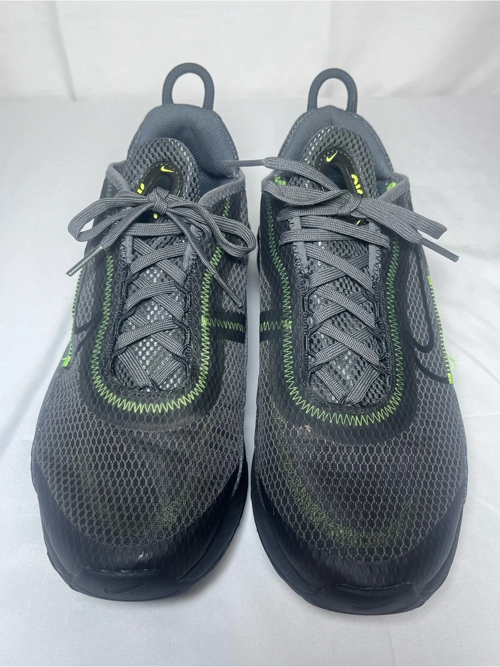 Nike Men’s Dark Gray and Neon Green Athletic Sneakers